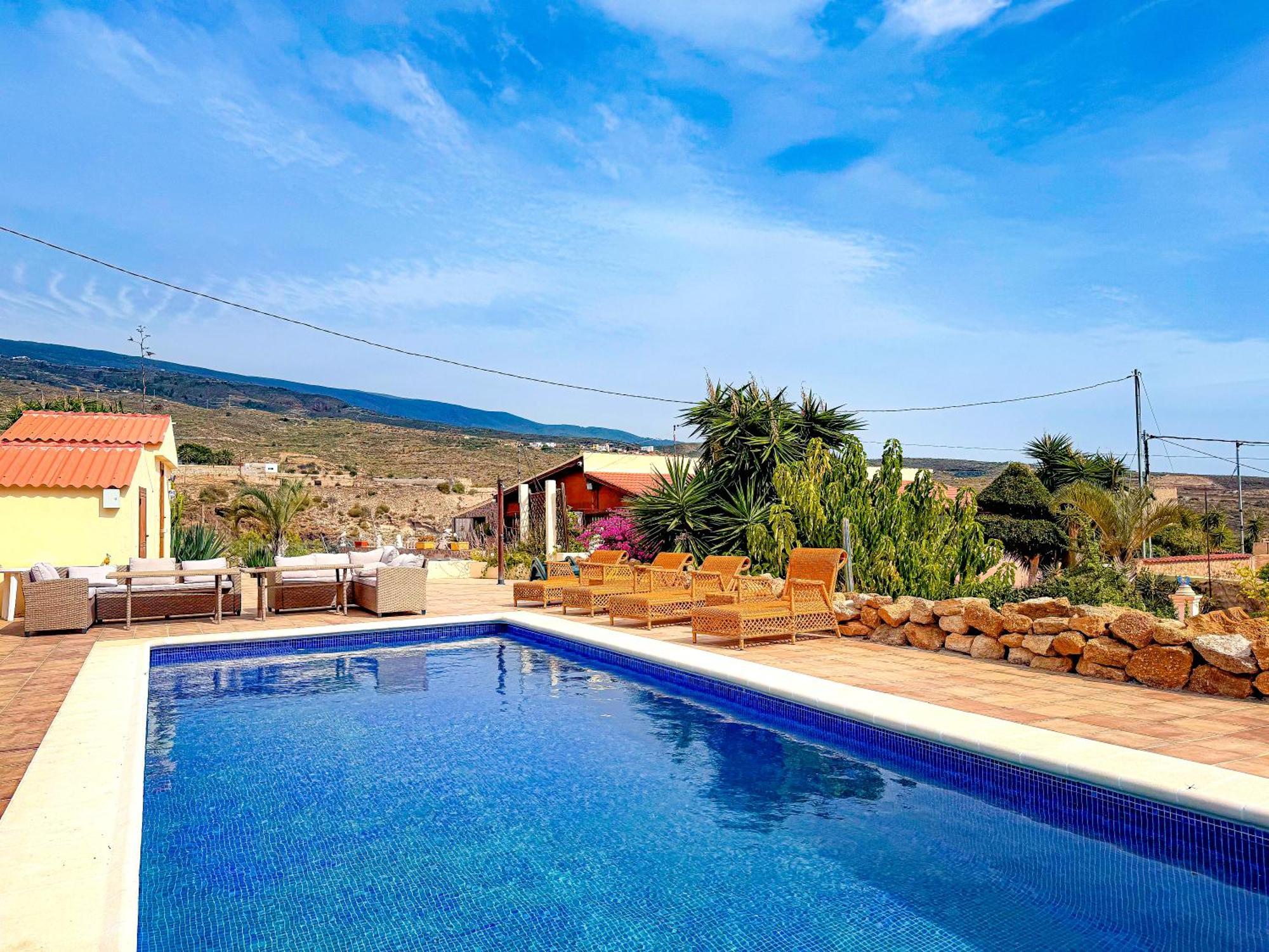Vila Exquisite Rural House With Garden, Pool And Sea Views Arico Viejo Exteriér fotografie